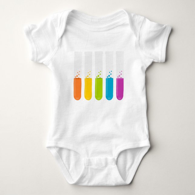 Chemistry Science Test Tubes Baby Bodysuit (Front)