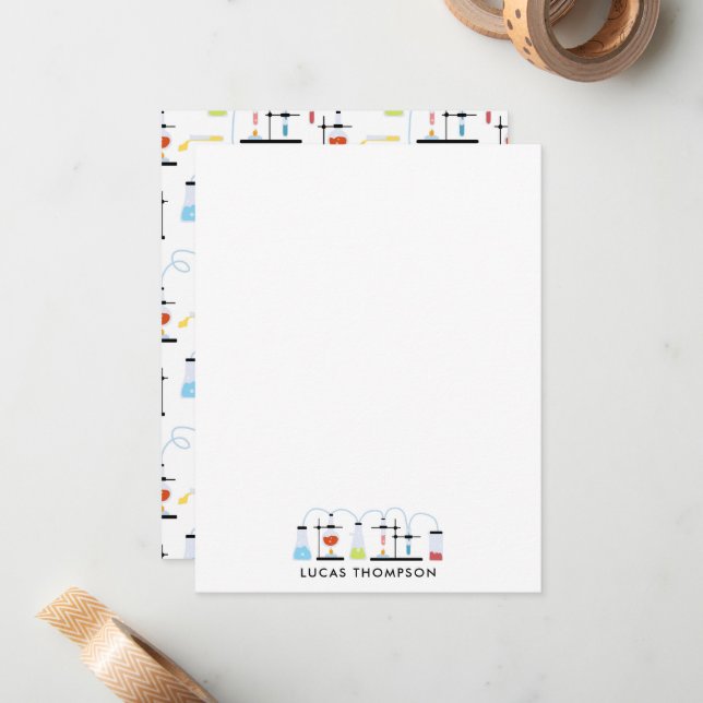 Chemistry Science Test Tubes Lab School Subject  Card (Front/Back In Situ)