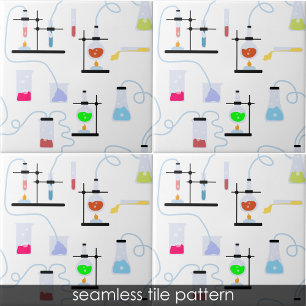 Chemistry Science Test Tubes Lab School Subject Ceramic Tile