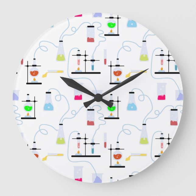 Chemistry Science Test Tubes Lab School Subject  Large Clock (Front)