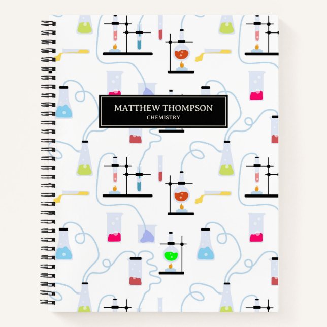 Chemistry Science Test Tubes Lab School Subject  Notebook (Front)