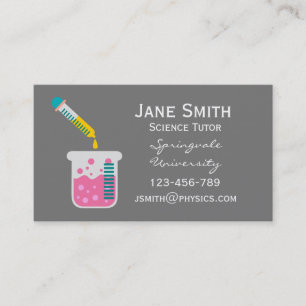 Chemistry science tutor pink liquid business card