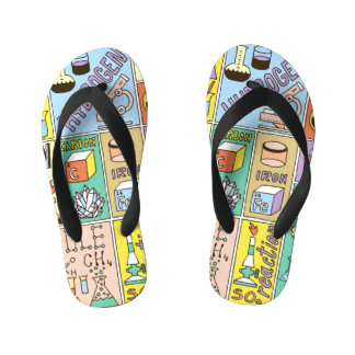 Chemistry Science Vintage Illustration Set Kid's Thongs