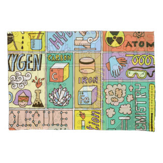 Chemistry Science Vintage Illustration Set Pillowcase
