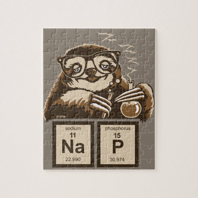 Chemistry sloth discovered nap jigsaw puzzle (Vertical)