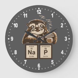 Chemistry sloth discovered nap large clock