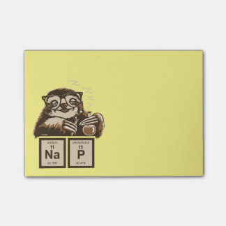 Chemistry sloth discovered nap post-it notes