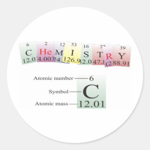Chemistry Spelled with elements Classic Round Sticker