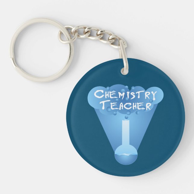 Chemistry Teacher Cloud Key Ring (Front)