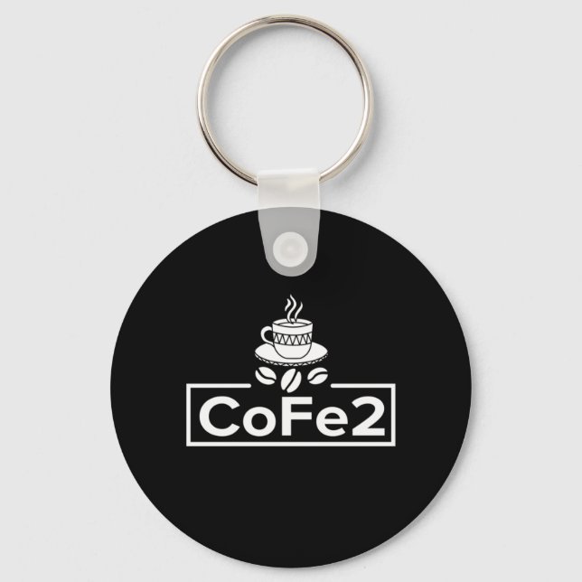 Chemistry Teacher Coffee Lover Key Ring (Front)