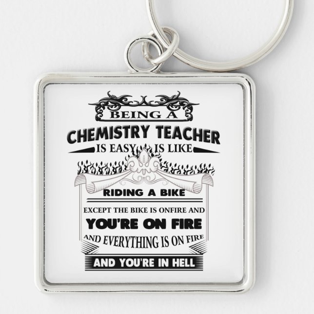 Chemistry Teacher Keychain Gifts for Women Men (Front)