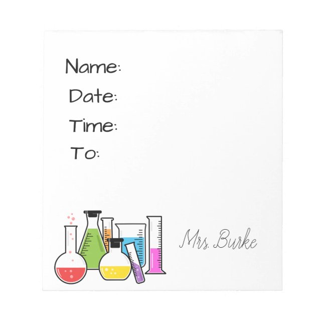 Chemistry Teacher Notepad/Hallpass Notepad (Front)