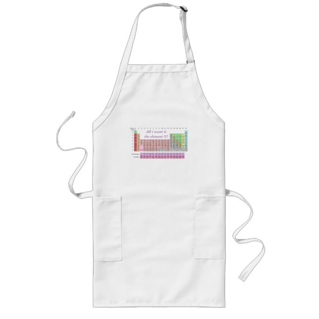 Chemistry Teacher - Periodic Table Science Teacher Long Apron (Front)