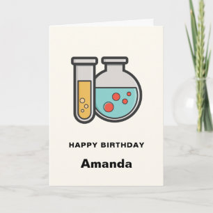 Chemistry Test Tube and Beaker Birthday Card