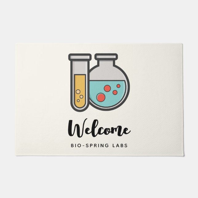 Chemistry Test Tube and Beaker Doormat (Front)