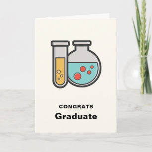 Chemistry Test Tube and Beaker Graduation Card