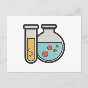 Chemistry Test Tube and Beaker Postcard