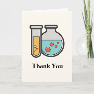 Chemistry Test Tube and Beaker Thank You Card