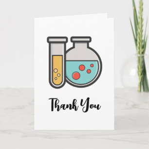 Chemistry Test Tube and Beaker Thank You Card