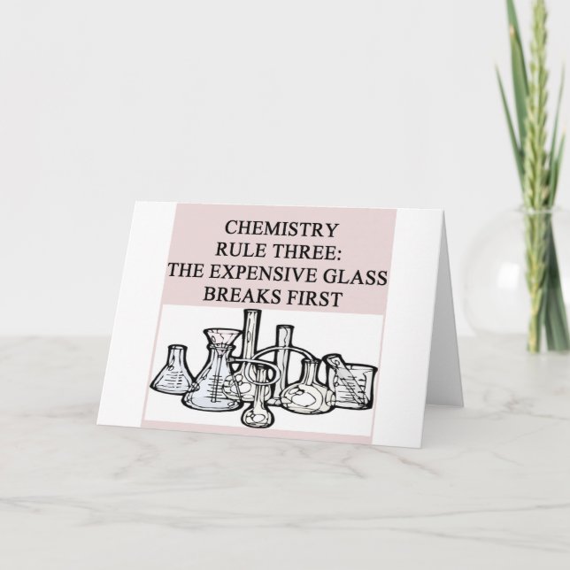 chemistry: the epensive glass breaks first card (Front)