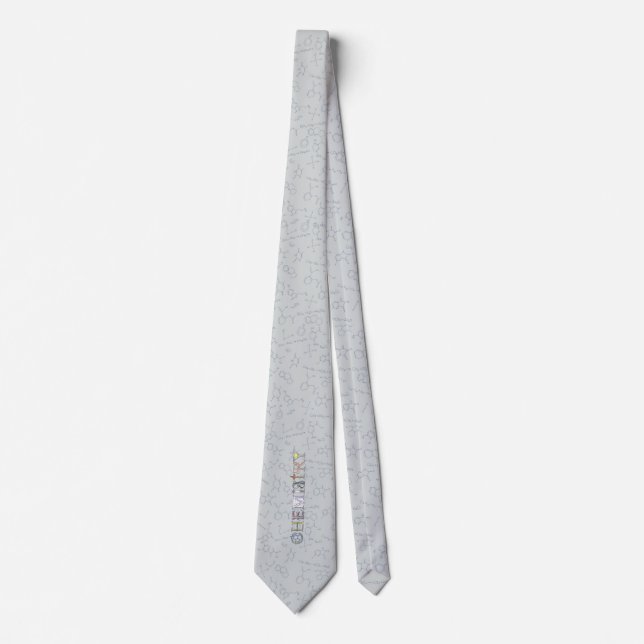 Chemistry typography pattern tie gray (Front)