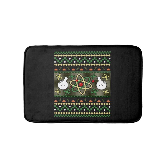 Chemistry Ugly Christmas Science Engineer Gift Bath Mat (Front)