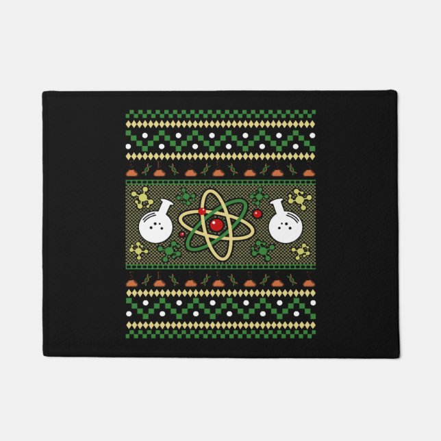 Chemistry Ugly Christmas Science Engineer Gift Doormat (Front)