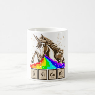 Chemistry unicorn pukes rainbow coffee mug