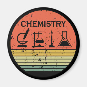Chemistry vintage sunset retro stripes pattern magnet