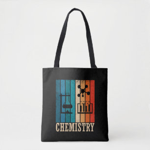 Chemistry vintage sunset retro stripes pattern tote bag