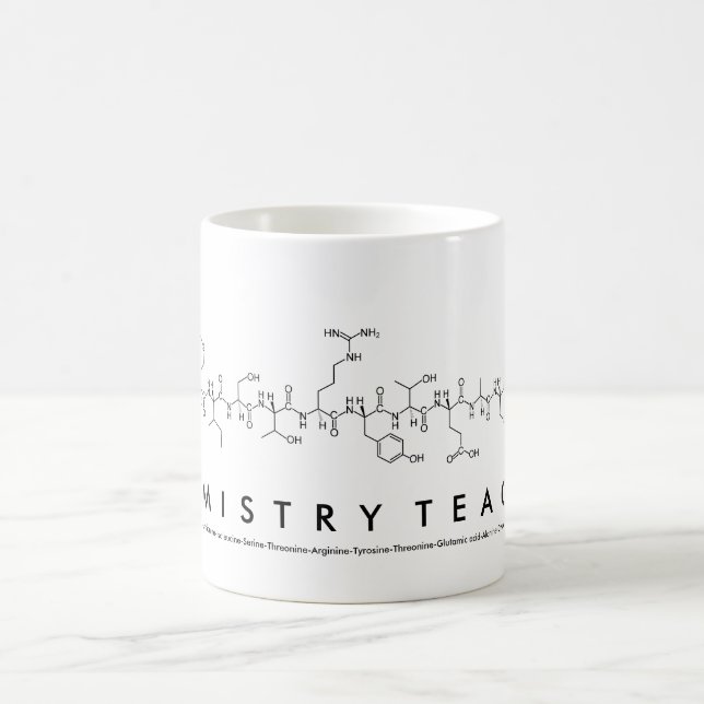 ChemistryTeacher peptide name mug (Center)