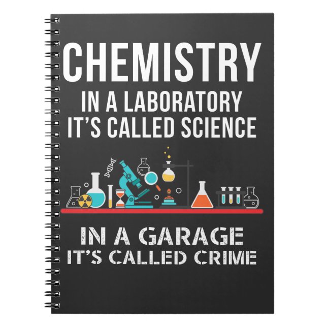 Chemisty Laboratory Science Garage Crime Chemist Notebook (Front)