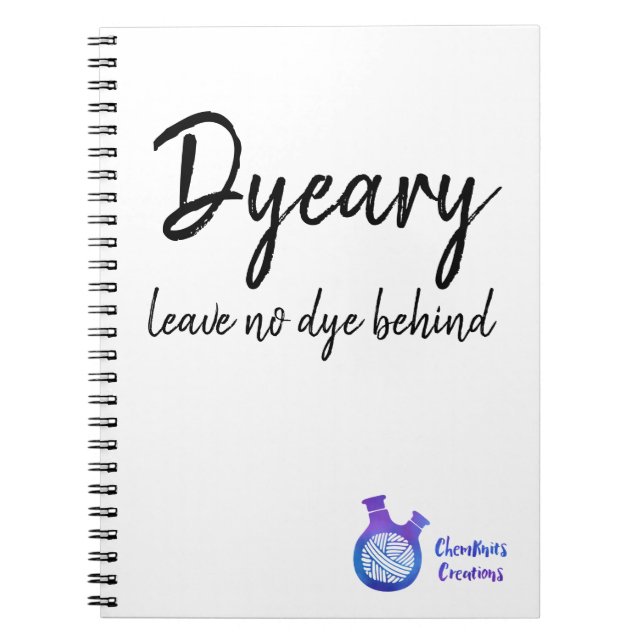 ChemKnits "Dyeary" Spiral Notebook with Logo (Front)