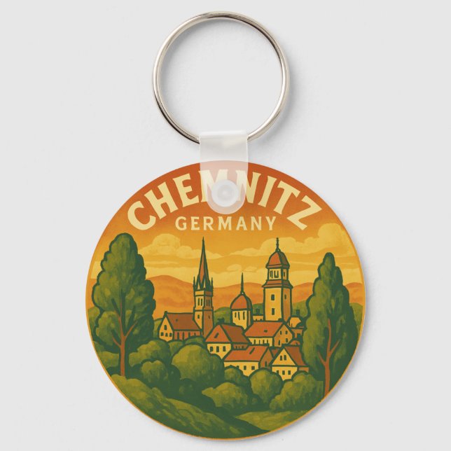 Chemnitz Germany Scenic Art Key Ring (Front)