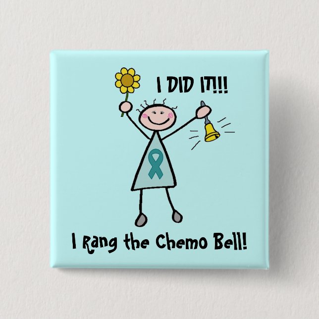 Chemo Bell - Cervical Cancer 15 Cm Square Badge (Front)