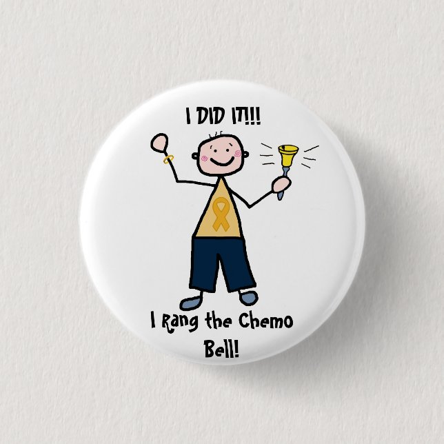 Chemo Bell - Childhood Cancer Gold Ribbon 3 Cm Round Badge (Front)
