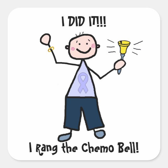 Chemo Bell - General Cancer Male Square Sticker (Front)