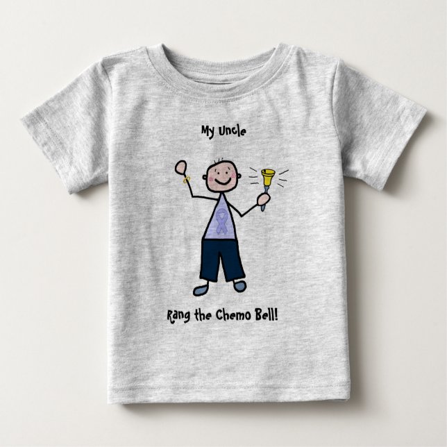 Chemo Bell Man - Periwinkle Ribbon Stomach Cancer Baby T-Shirt (Front)