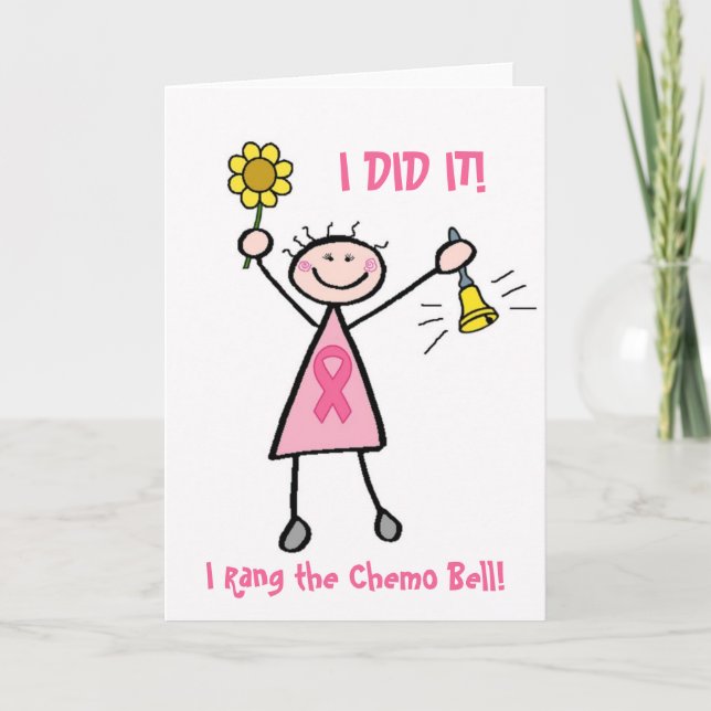 Chemo Bell - Pink Ribbon Breast Cancer Card (Front)