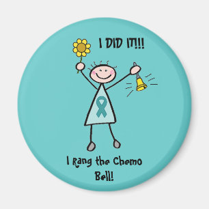 Chemo Bell - Uterine Cancer Teal Ribbon Magnet