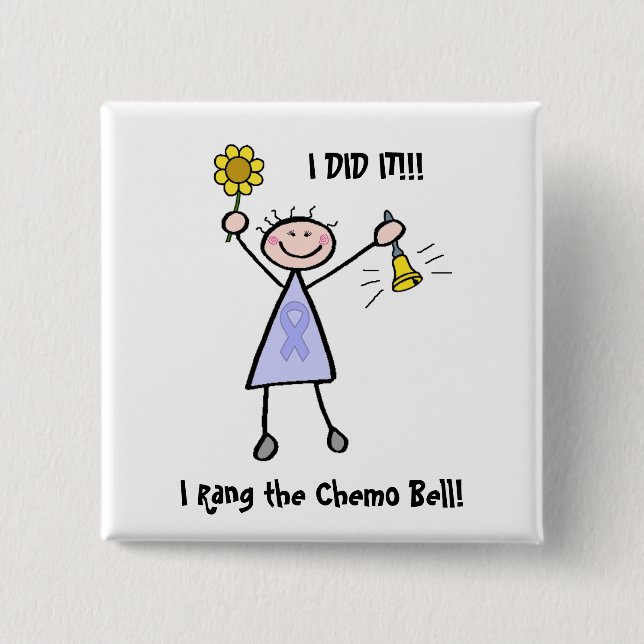 Chemo Bell - Woman General Cancer 15 Cm Square Badge (Front)