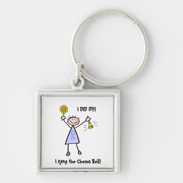 Chemo Bell - Woman General Cancer Key Ring (Front)
