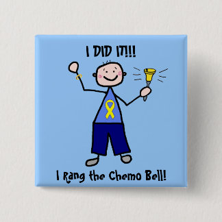 Chemo Bell - Yellow Ribbon Testicular Cancer 15 Cm Square Badge