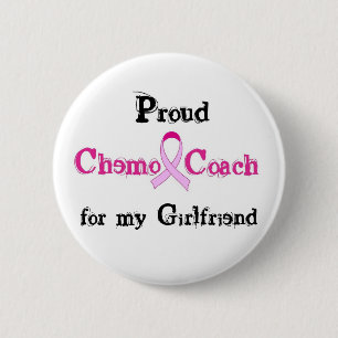 Chemo Coach - Pink Ribbon Breast Cancer 6 Cm Round Badge