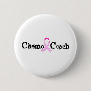 Chemo Coach - Pink Ribbon Breast Cancer 6 Cm Round Badge