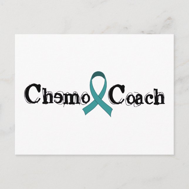 Chemo Coach - Teal Ribbon Postcard (Front)