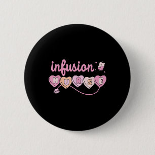 Chemo Infusion Nurse Valentines Day Heart Oncology 6 Cm Round Badge