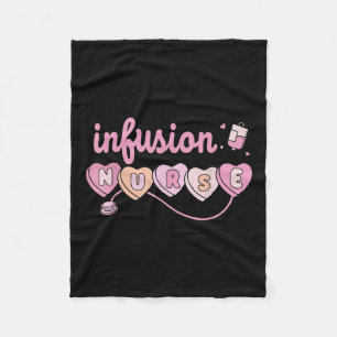 Chemo Infusion Nurse Valentines Day Heart Oncology Fleece Blanket