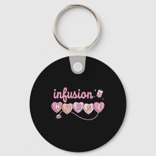 Chemo Infusion Nurse Valentines Day Heart Oncology Key Ring