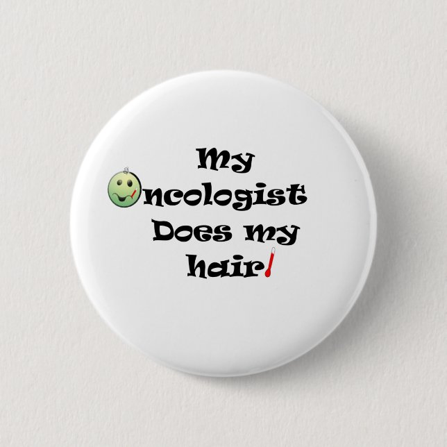 ChemoHair Blk Ltrs 6 Cm Round Badge (Front)